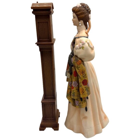 Avon 2000 Mrs Albee Award Porcelain Lady 10" Figurine Plastic Grandfather Clock - Picture 4 of 16